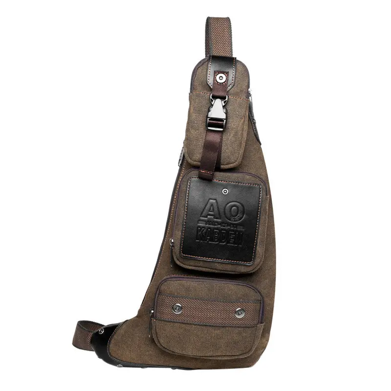 Retro Leisure Durable Canvas Bag Men Crossbody Shoulder Chest Bag Travel Men Messenger Bags Bolsa Chest Packs 1