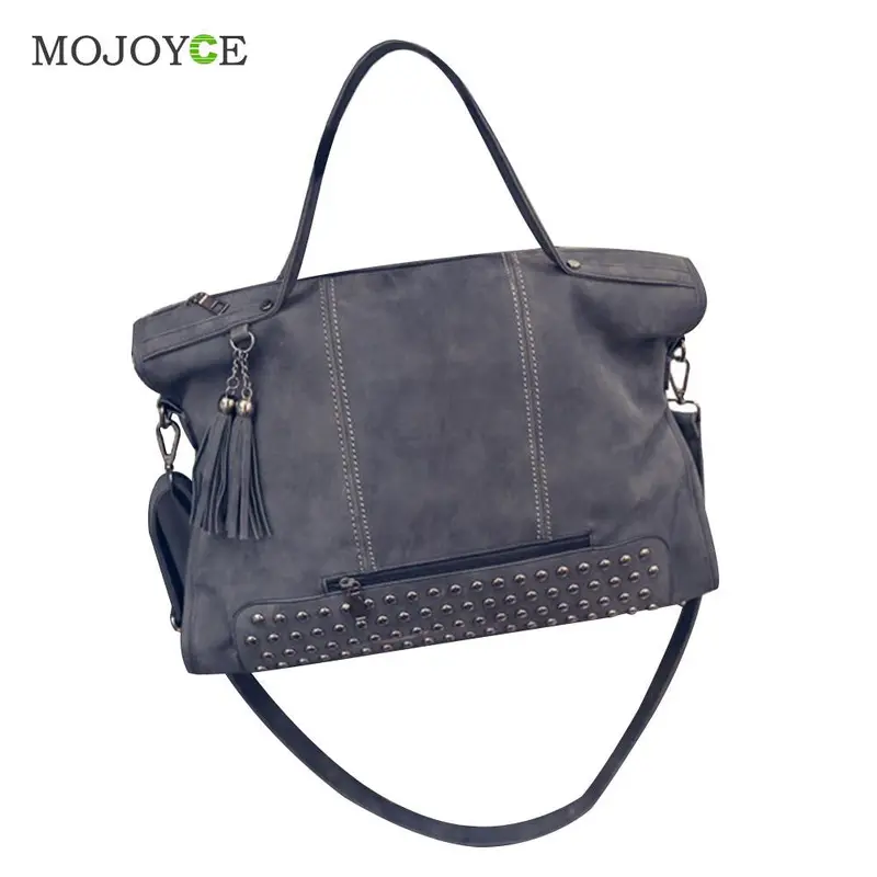 Retro Matting Women Leather Handbags Tassels Women Bag Rivet Shoulder Crossbody Women Messenger Bags Bolsa Feminina Sac A Main 1