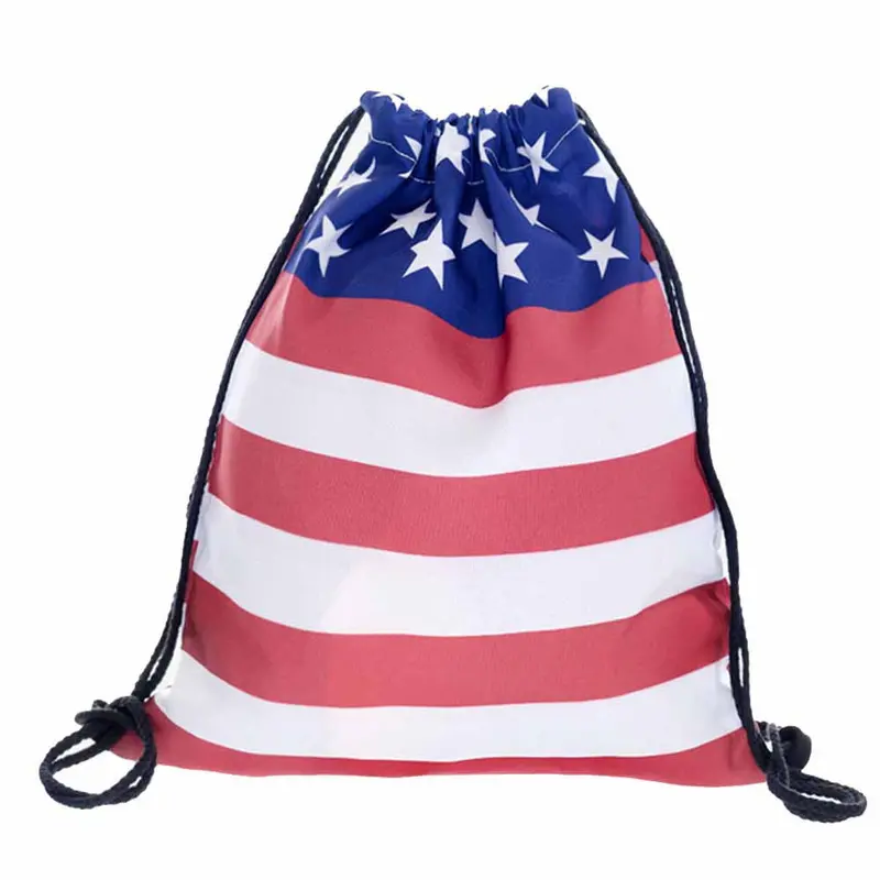 Retro Men Women Backpack Flag 3D Printing Backpack For Girls Drawstring Backpacks School Bag Travel Bags Mochila 4