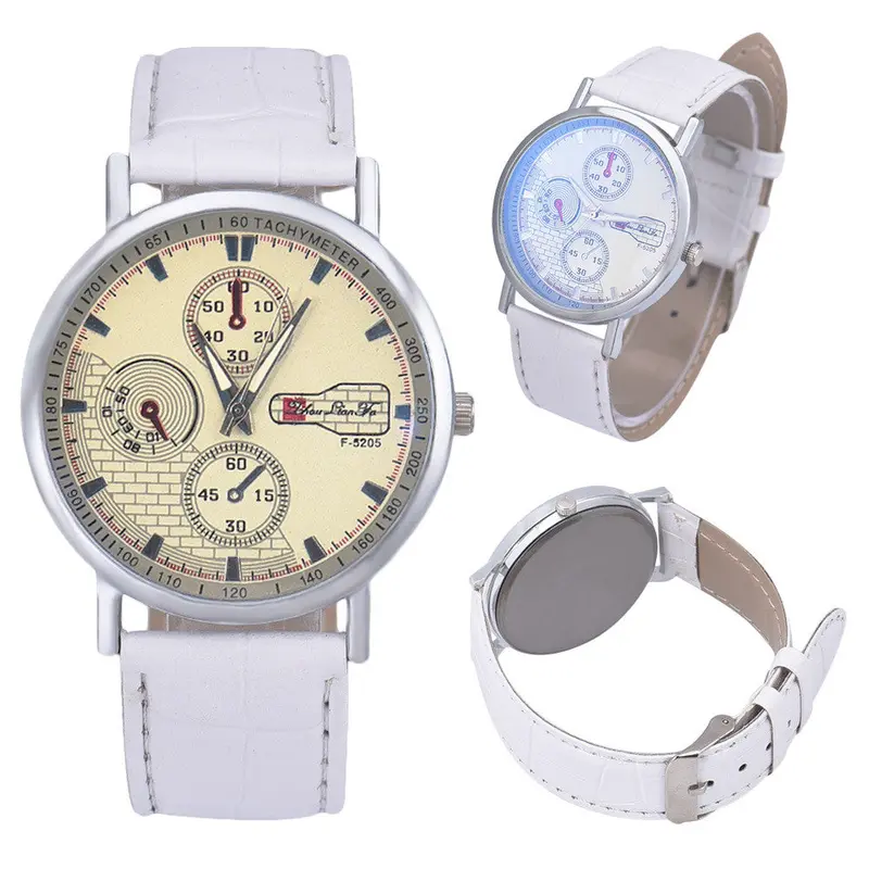 Retro Men's Leather Band Sport Analog Quartz Watch Simple Business Military Wristwatches Classics Dress Watches Oc8 4