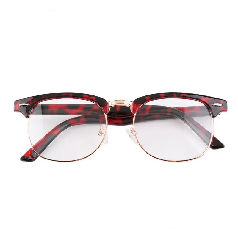 Retro Optical Half Frame Clear Lens Glasses Nerd Geek Eyewear 1