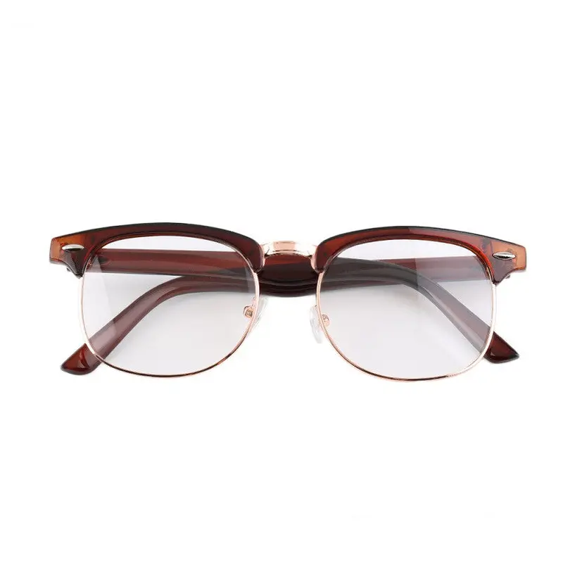 Retro Optical Half Frame Clear Lens Glasses Nerd Geek Eyewear 2
