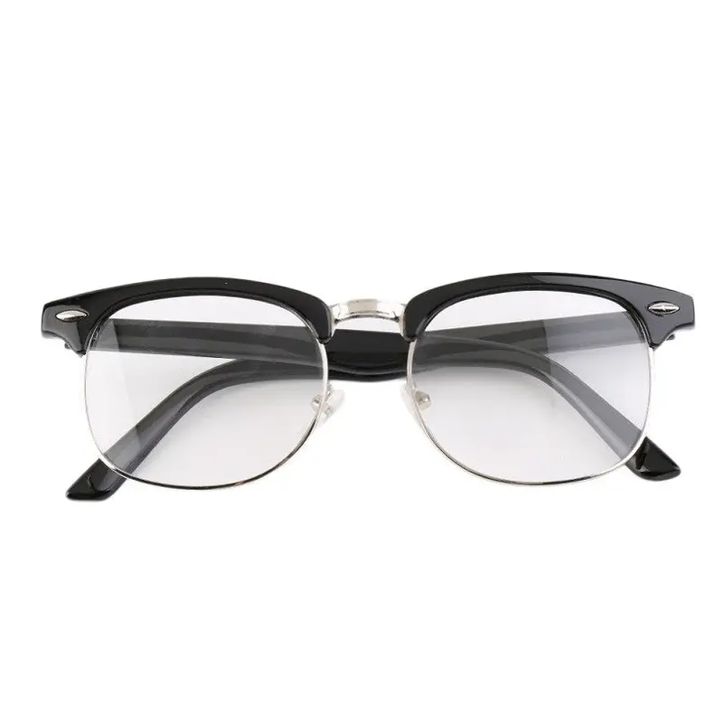 Retro Optical Half Frame Clear Lens Glasses Nerd Geek Eyewear 3