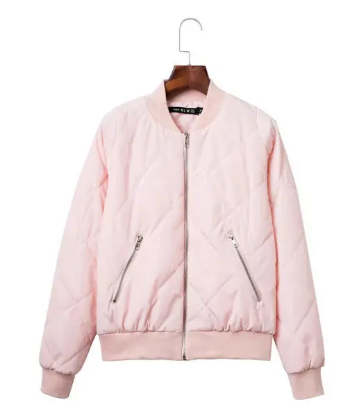 Retro Plaid Pilots Jacket Quilting Quilted Jacket Women Short Bomber Pilots Coat Outerwear Tops Femme 4 Colors 10