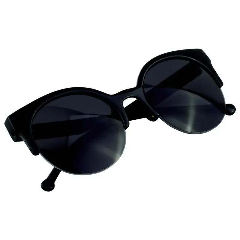Retro Round Circle Frame Semi-Rimless Sunglasses Eyewear 1