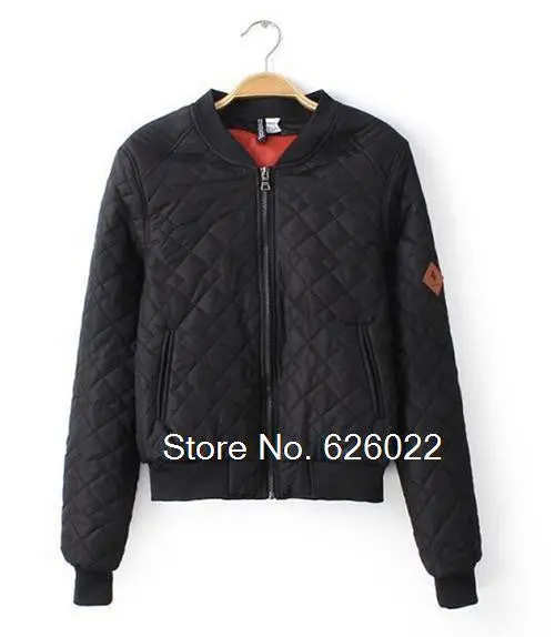 Retro Stand Collar Quilting Quilted Jacket Short Thin Padded Bomber Jacket Women Coat Pilots Outerwear Tops 1