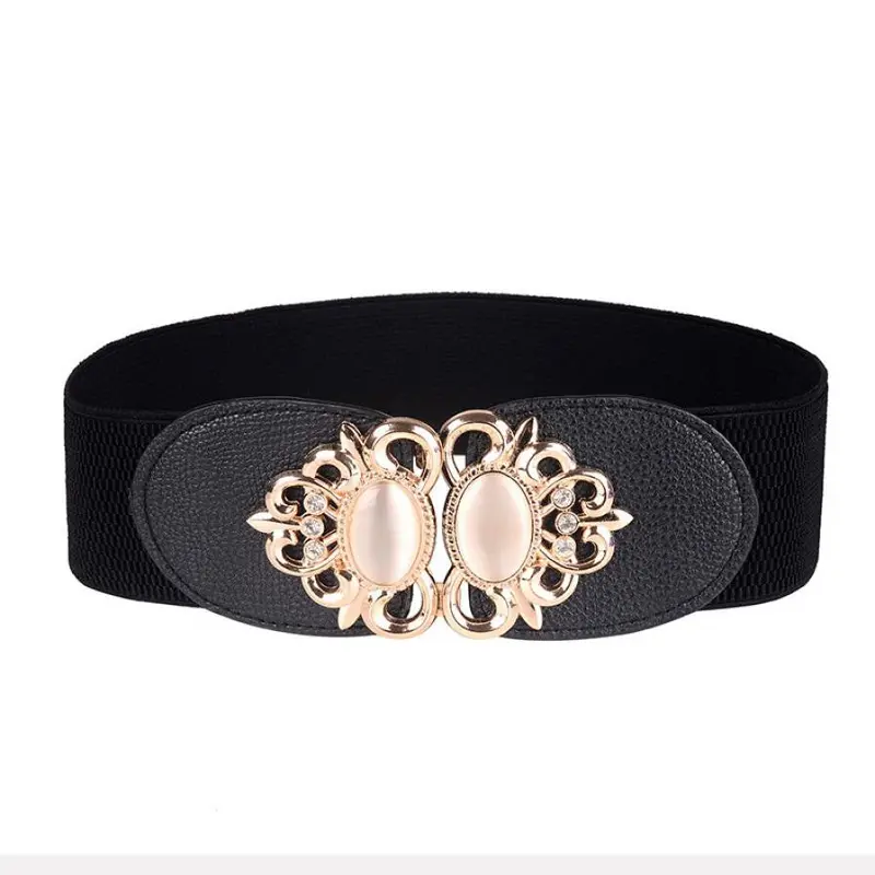 Retro Stretch Wide Elastic Belt Women Fashion Lady Gem Decorations Set Dress Adornment For Women 1