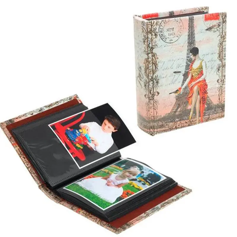 Retro Style Picture Album Book Type Po Postcard Storage Holder Case 89547 1