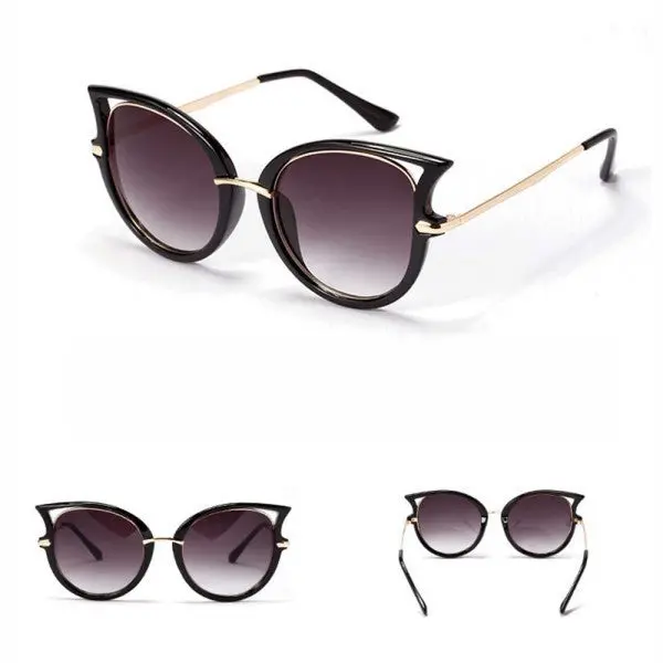 Retro Sunglasses Brand Designer Women Men Sunglasses Metal Frame Golden Leg Cat Eye Shades Eyeglasses 1