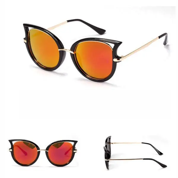 Retro Sunglasses Brand Designer Women Men Sunglasses Metal Frame Golden Leg Cat Eye Shades Eyeglasses 3