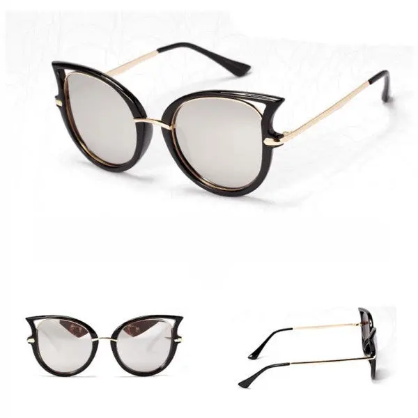 Retro Sunglasses Brand Designer Women Men Sunglasses Metal Frame Golden Leg Cat Eye Shades Eyeglasses 4
