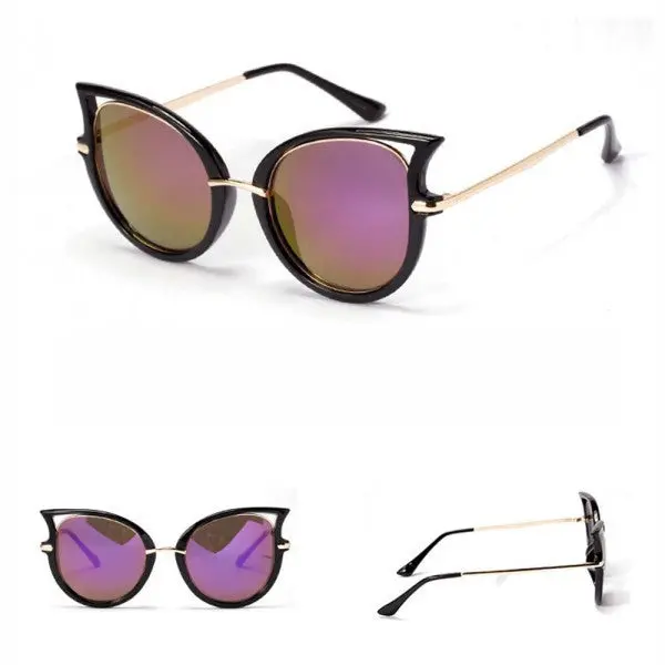 Retro Sunglasses Brand Designer Women Men Sunglasses Metal Frame Golden Leg Cat Eye Shades Eyeglasses 5