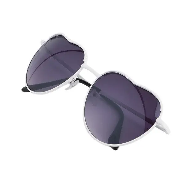 Retro Unique Heart Shaped Design Sunglasses Eyewear Alloy Framesun Glasses 2