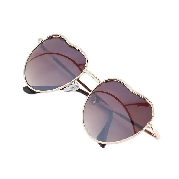 Retro Unique Heart Shaped Design Sunglasses Eyewear Alloy Framesun Glasses 4