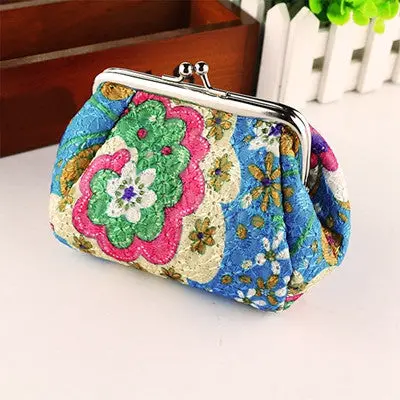 Retro Vintage Flower Small Wallet Hasp Women Wallet Purse Women's Wallet Famous Leather Short Design Coin Pockets 1