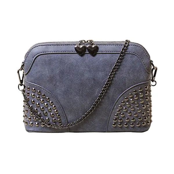 Retro Vintage Women Chain Nubuck Leather Hbag Tote Trendy Shoulder Bags Messenger Bag Rivet Cross Body Bag Bolsas 1