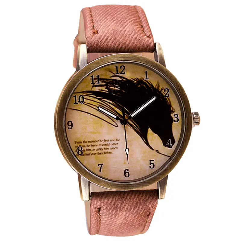 Retro Watch Clock Wolf Wristwatch Women Leather Band Analog Quartz Watch Casual Business Dress Watch Boys Girls' Gift 2