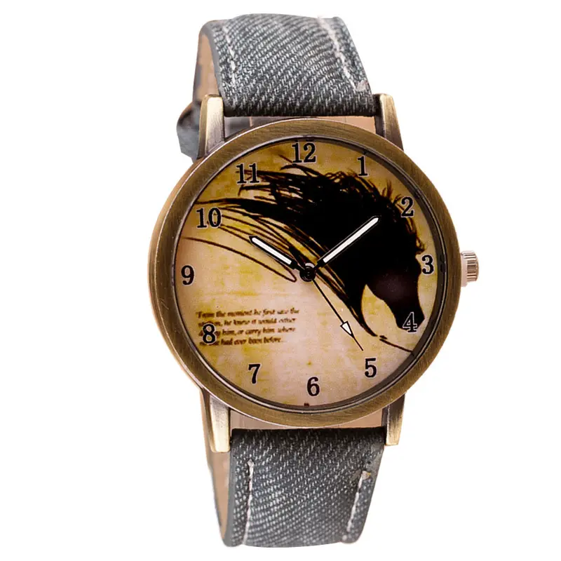Retro Watch Clock Wolf Wristwatch Women Leather Band Analog Quartz Watch Casual Business Dress Watch Boys Girls' Gift 4