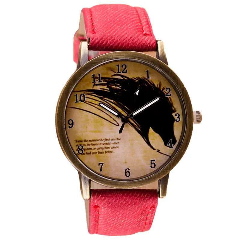 Retro Watch Clock Wolf Wristwatch Women Leather Band Analog Quartz Watch Casual Business Dress Watch Boys Girls' Gift 7
