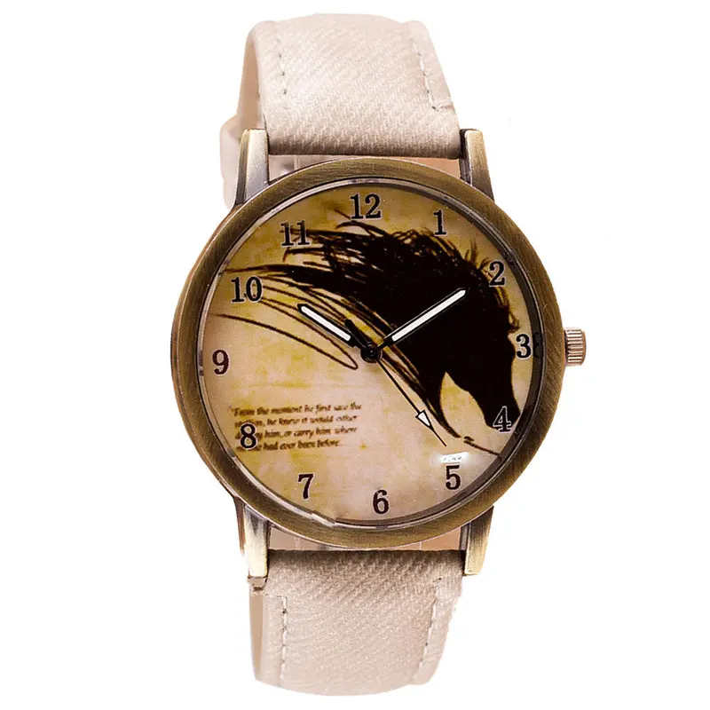 Retro Watch Clock Wolf Wristwatch Women Leather Band Analog Quartz Watch Casual Business Dress Watch Boys Girls' Gift 8