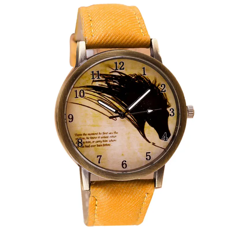 Retro Watch Clock Wolf Wristwatch Women Leather Band Analog Quartz Watch Casual Business Dress Watch Boys Girls' Gift 9