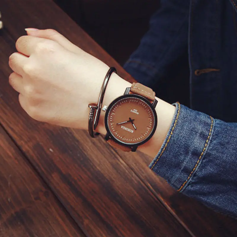 Retro Watch Women Big Dial Men Women Leather Quartz Clock Reloj Mujer Casual Sport Relogio Feminino Best Gift 1