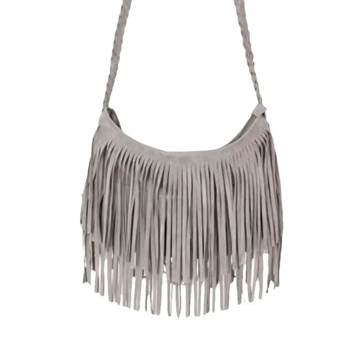 Retro Women Bags Vintage Faux Suede Fringe Tassle Imitation Leather Satchel Shoulder Hbags Crossbody Bag For Women 2