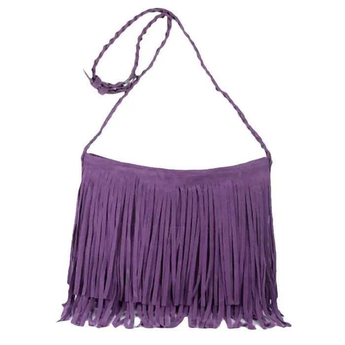 Retro Women Bags Vintage Faux Suede Fringe Tassle Imitation Leather Satchel Shoulder Hbags Crossbody Bag For Women 4
