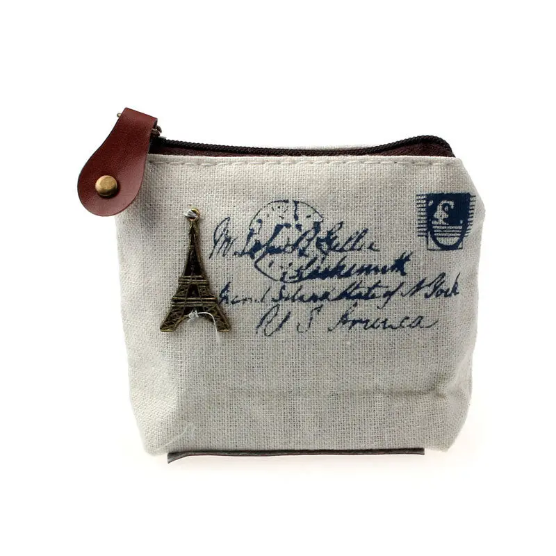 Retro Women Coin Bag Purse Wallet Card Case Hbag Gift Eiffel Tower Camera Bicycle Car Bolsas Femmes 1