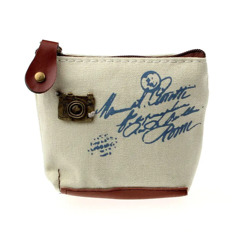 Retro Women Coin Bag Purse Wallet Card Case Hbag Gift Eiffel Tower Camera Bicycle Car Bolsas Femmes 2