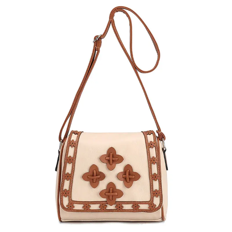 Retro Women Leather Tote Crossbody Hbag Satchel Floral Pattern Shoulder Messenger Bag Bolsa Feminina 1