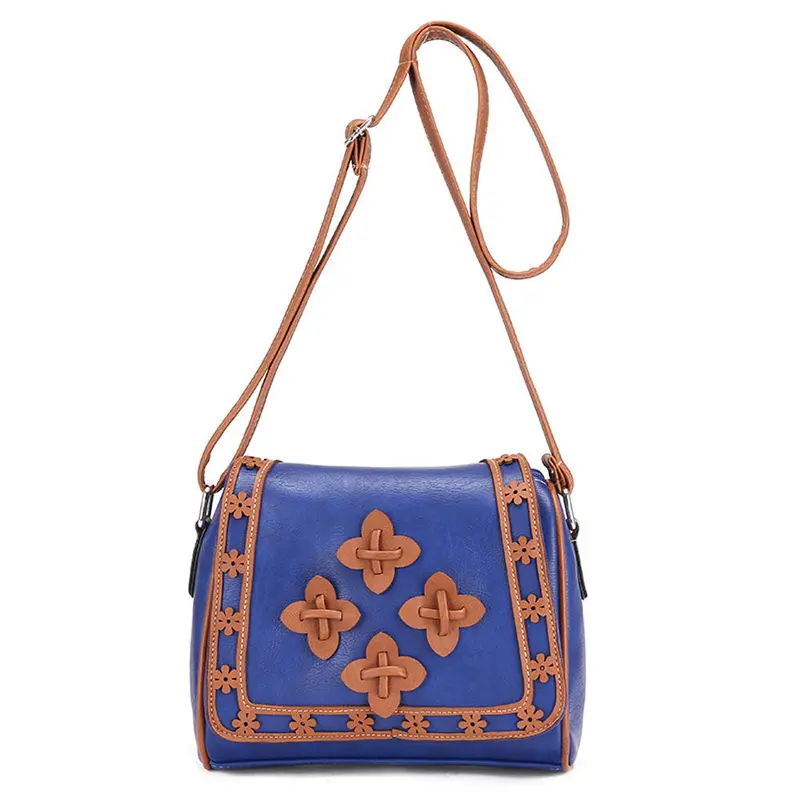 Retro Women Leather Tote Crossbody Hbag Satchel Floral Pattern Shoulder Messenger Bag Bolsa Feminina 3