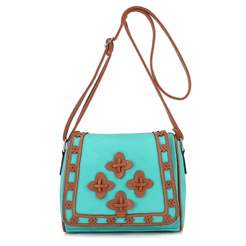 Retro Women Leather Tote Crossbody Hbag Satchel Floral Pattern Shoulder Messenger Bag Bolsa Feminina 4