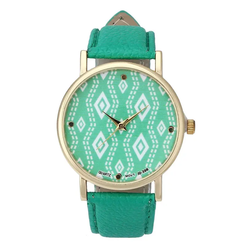 Retro Women Men Watch Geneva Geometric Print Watch Leather Quartz Reloj Clock Relojes Mujer Est Watch 3