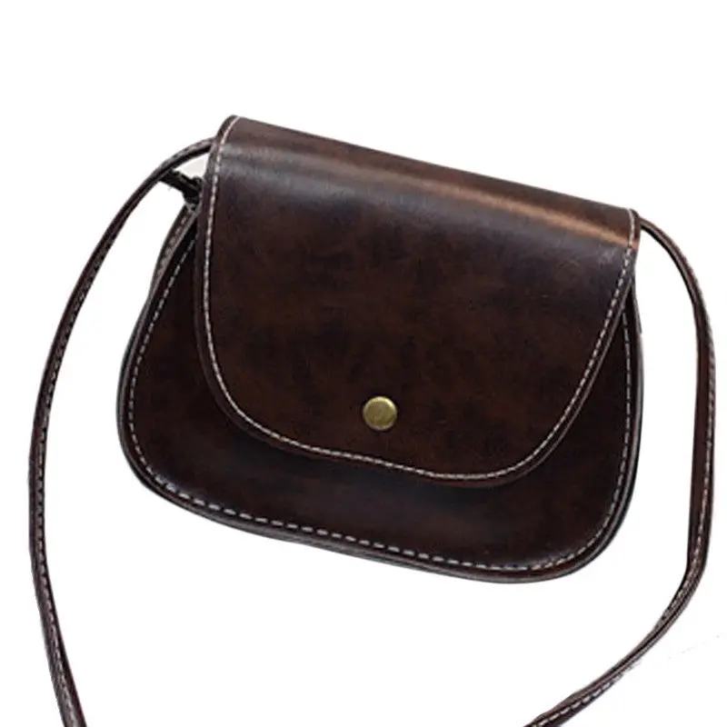 Retro Women Vintage Messenger Bags Solid Chain Hasp Mini Shoulder Bag Leather Crossbody 5