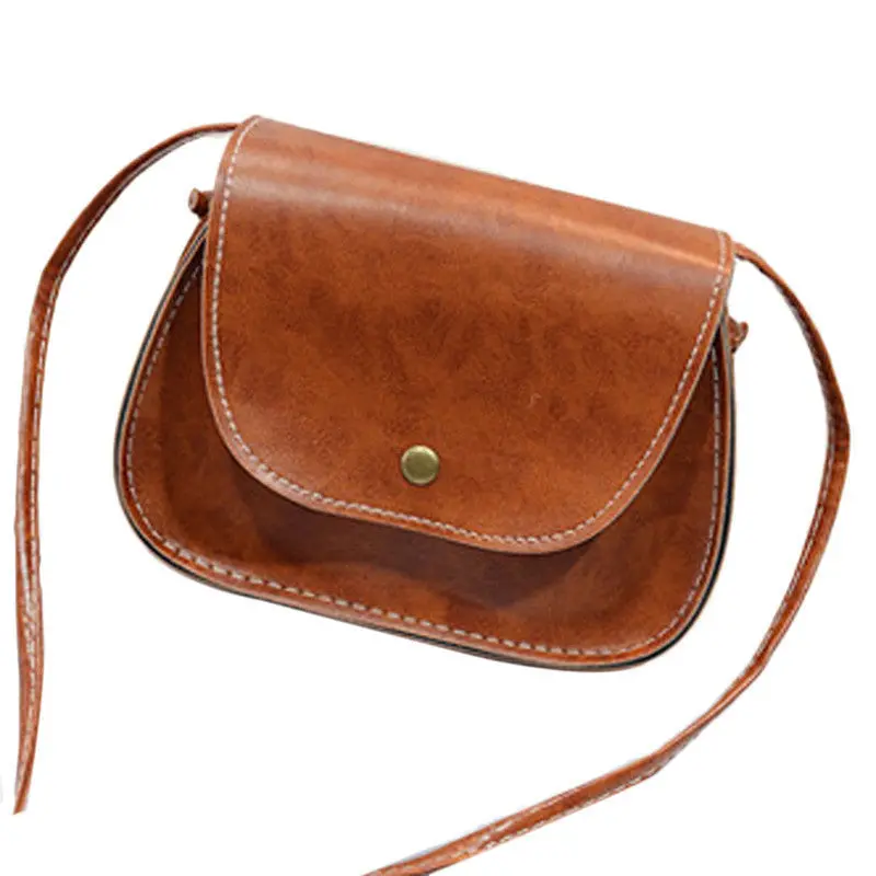 Retro Women Vintage Messenger Bags Solid Chain Hasp Mini Shoulder Bag Leather Crossbody 6