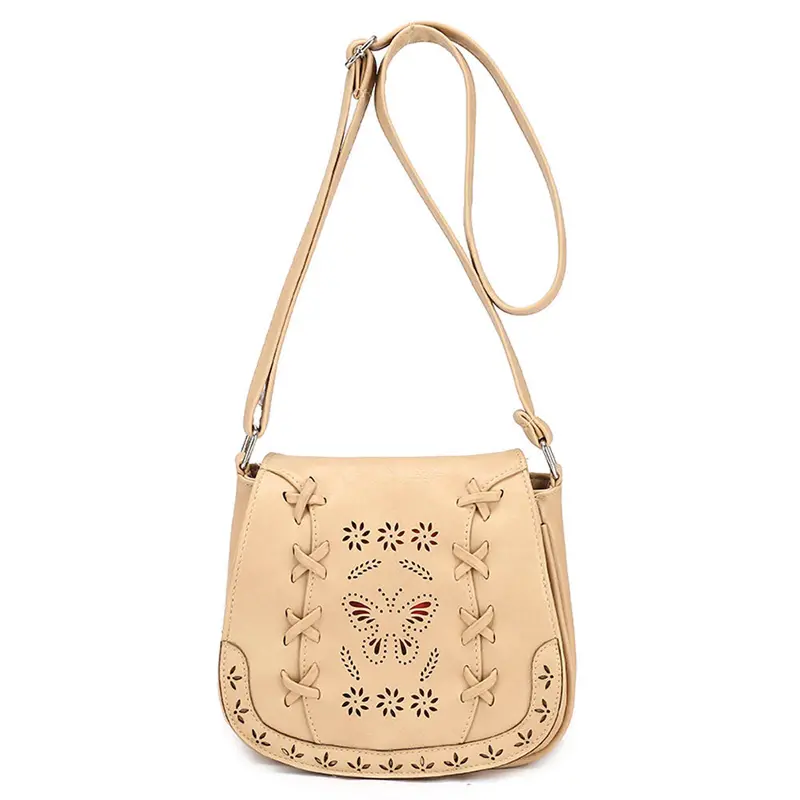 Retro Women's Hbags Leather Hollow Bow Floral Pattern Tote Shoulder Crossbody Satchel Vintar Messenger Bag 1