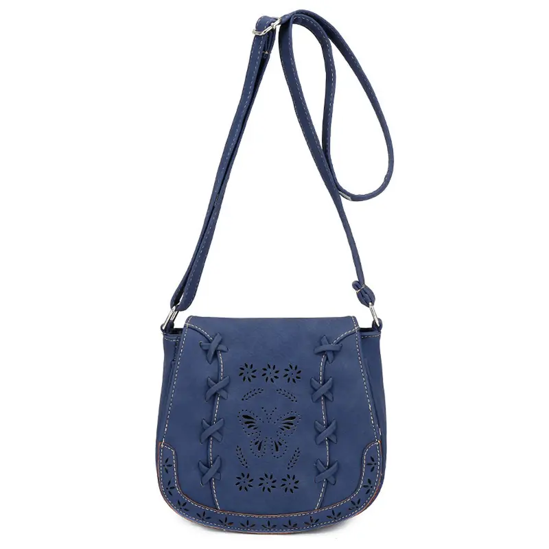 Retro Women's Hbags Leather Hollow Bow Floral Pattern Tote Shoulder Crossbody Satchel Vintar Messenger Bag 3