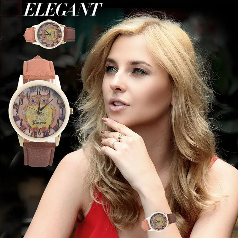 Retro Wrist Watches For Women Diamond Radiance Design Leather Band Relogios Analog Alloy Wrist Watch Feide 2