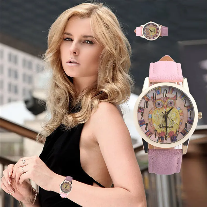 Retro Wrist Watches For Women Diamond Radiance Design Leather Band Relogios Analog Alloy Wrist Watch Feide 3