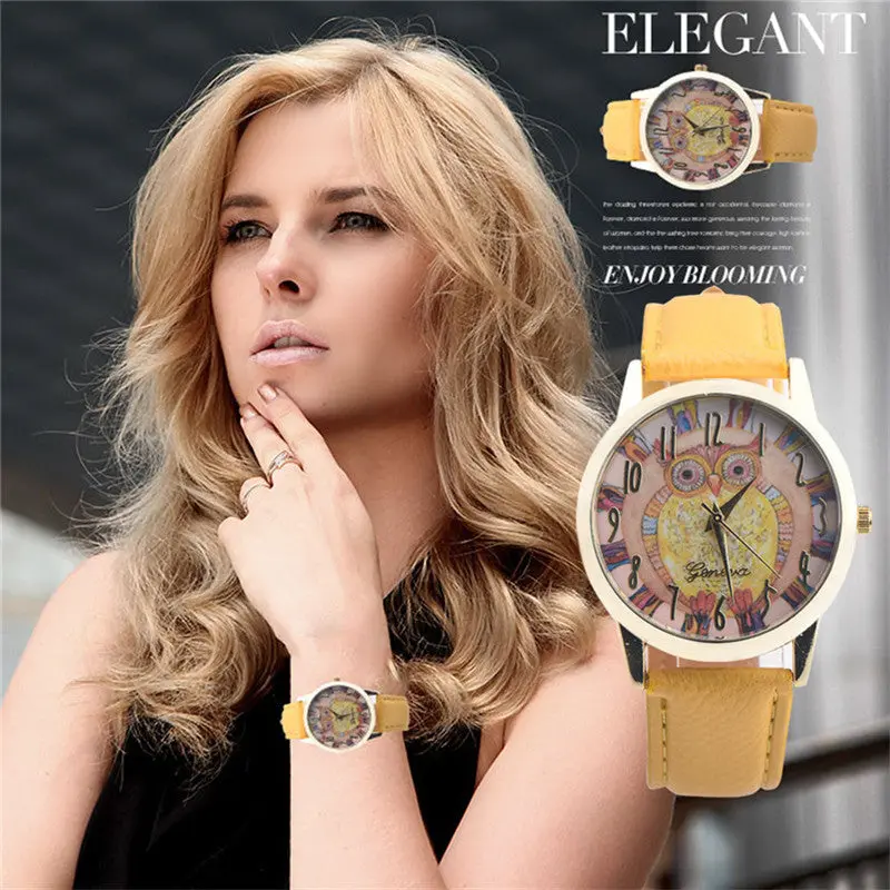 Retro Wrist Watches For Women Diamond Radiance Design Leather Band Relogios Analog Alloy Wrist Watch Feide 5
