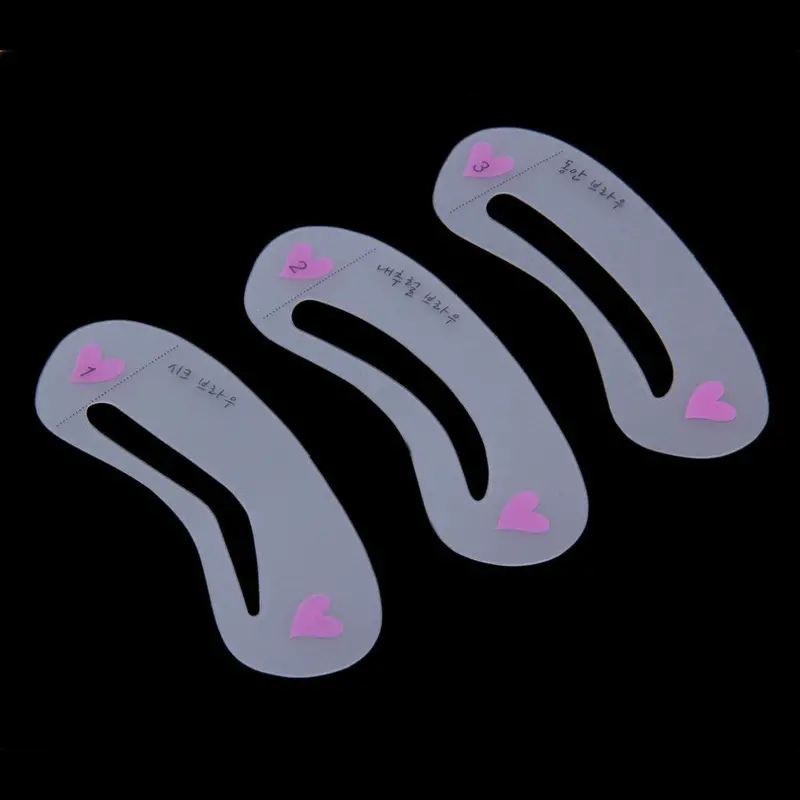 Reusable 3Pcs Grooming Shaping Assistant Sealed Template 3 Styles Eyebrow Stencils Drawing Card Brow Make-Up 1