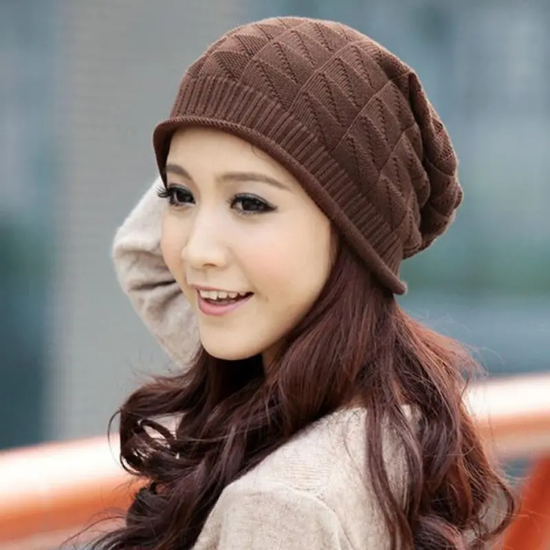 Reversible Beanie Men Hat Womens Hats,Snow Caps Knit Hat Skull Chunky Baggy Warm Skullies,Touca Gorro 1