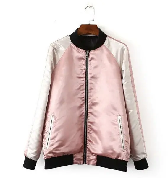 Reversible Coat Embroidery Flower Phoenix Bird Short Jacket Women Contrast Sleeve Bomber Jacket Coat Pilots Outerwear 6