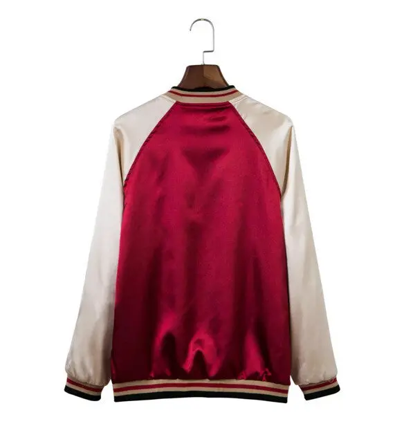 Reversible Coat Sequins Bird Plum Flower Embroidery Jacket Women Contrast Sleeve Bomber Jacket Coat Pilots Outerwear 5