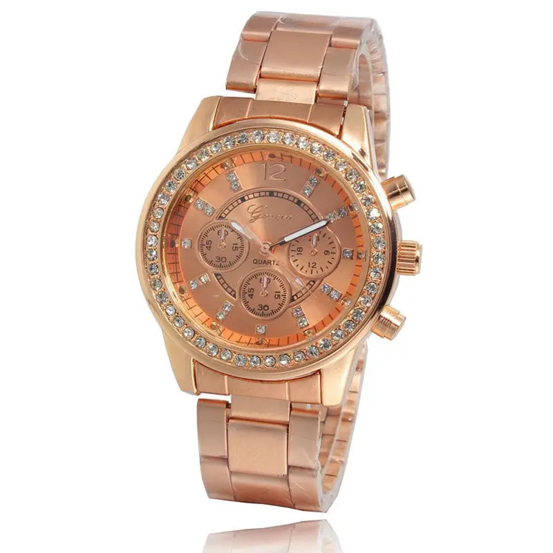 Rhinestone Watch Women Top Dress Wristwatches Luxury Women Quarz Watch Relogio Feminino Relojes Rose Gold 1