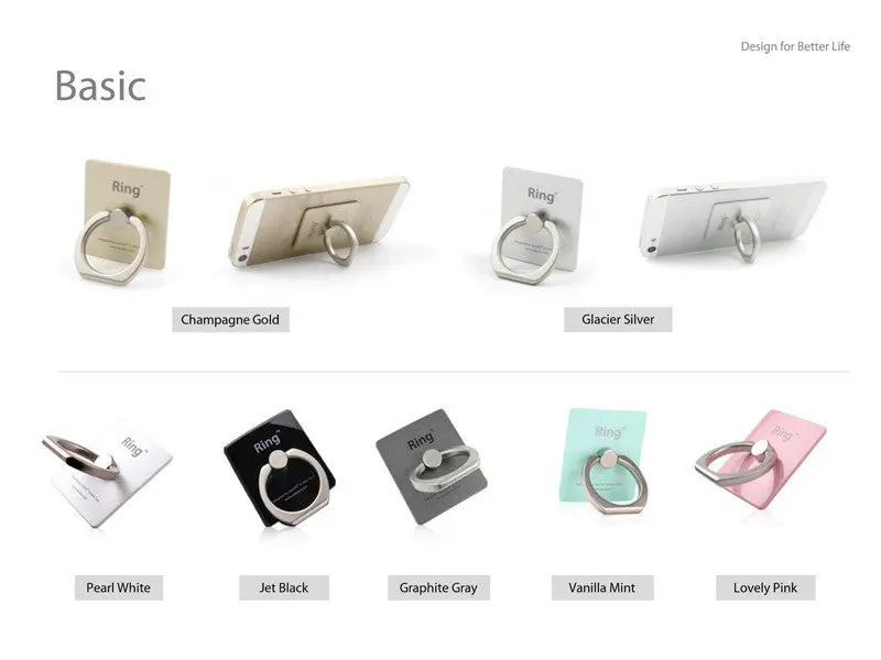 Ring Finger 360 Rotating Stainless Phone Holder Mounts Stand For Iphone Lg Samsung Universal 1