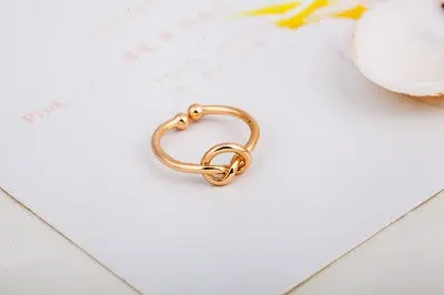 Ring Rings For Women Simple Knot Open Adjustable Silver Gold Jewelry Gift Anillo Feminino 1
