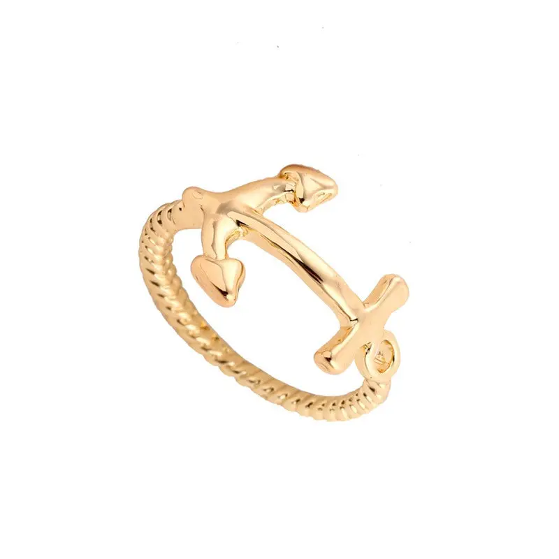 Rings Anchor Ring Gold Silver Rose Nautical Celebrity Cute Ring And Girls 1