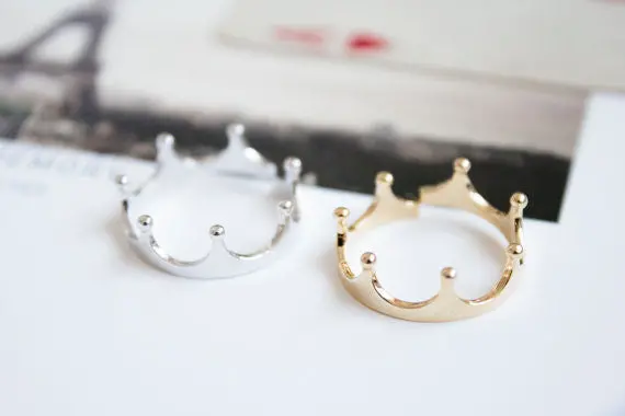 Rings Small Open Silver Golden Copper Imperial Crown Ring Jewelry 1